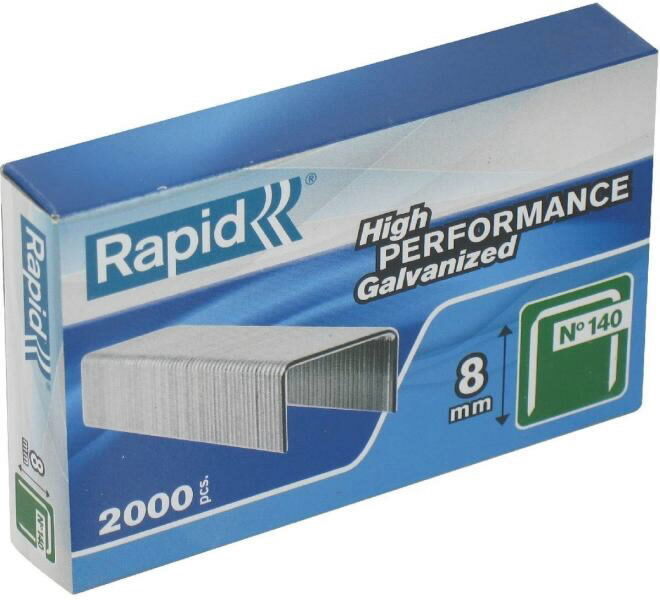 Staples 140/8 2000 pcs., 10.6x1.3 mm, green, Rapid