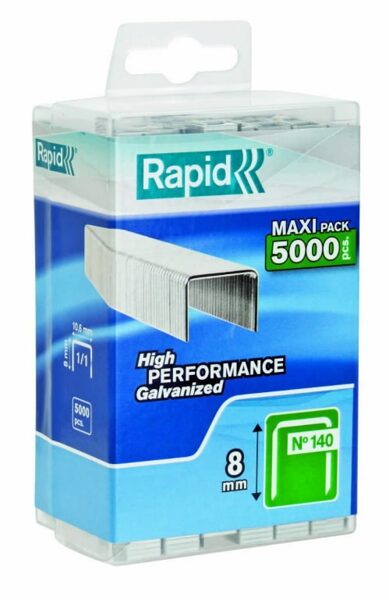 Staples 140/8 5000 pcs. 10.6x1.3-mm, green, Rapid