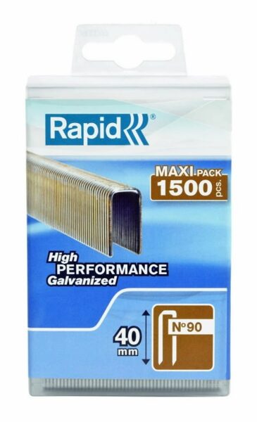 Staples n.90, 40 mm 1500 pcs., In plastic box, Rapid