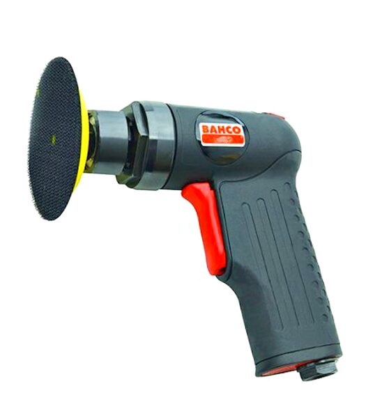 Slīpmašīna ar pistoles formas rokturi pneimatiskā BAHCO, 77mm Velcro paliktnis, 15000 apgr./min, 250W