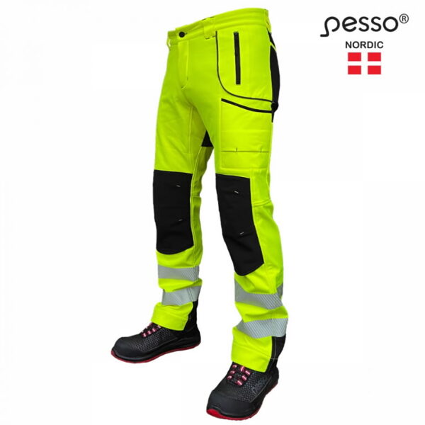 Softshell bikses Nebraska, Hi-Vis CL2, dzeltenas/melnas, Pesso
