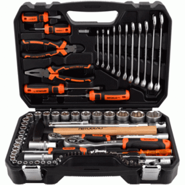 AVTODELO Professional tool set 90 pr. 1/4 "DR 1/2" DR