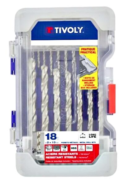 Tivoly urbju komplekts metālam HSS - 18.gab, Ø2-10mm