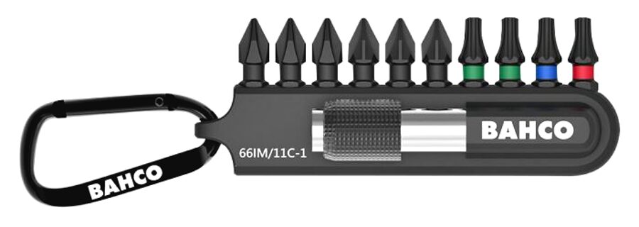 Uzgaļu komplekts BAHCO Impact 11.gab, 25 mm PH, PZ, Torx + uzgaļu turētajs