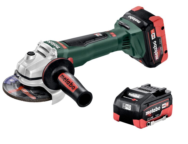Metabo Leņķa slīpmašīna WB 18 LTX BL 125 Quick/2x.5,5 Ah LiHD